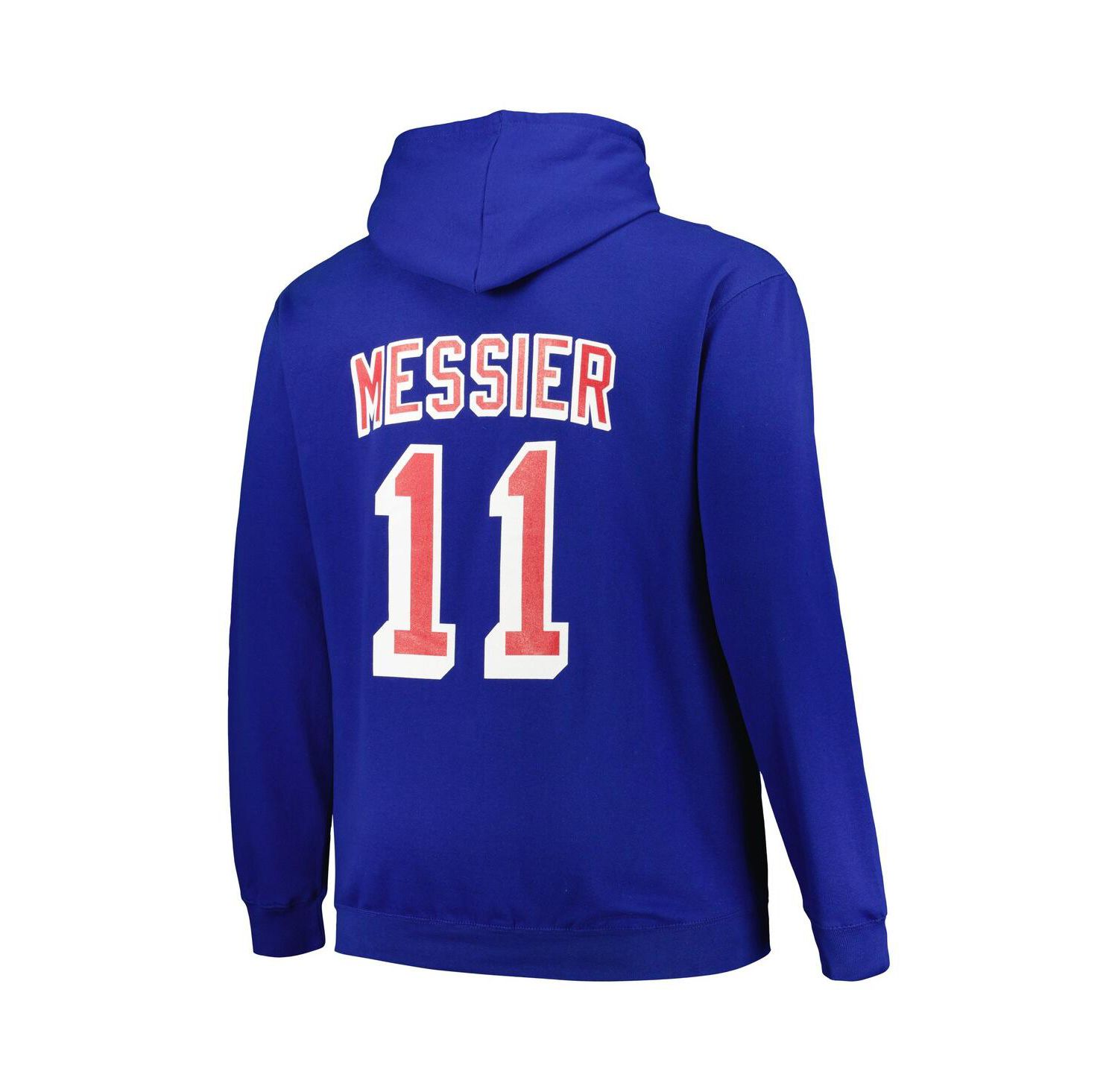 Men's Mark Messier Blue New York Rangers Big and Tall Name and Number Pullover Hoodie
