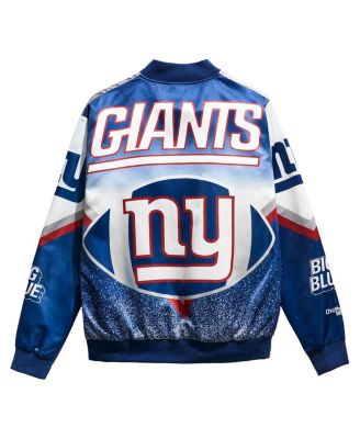 Men's Gray New York Giants Fanimation Satin Full-Snap Jacket