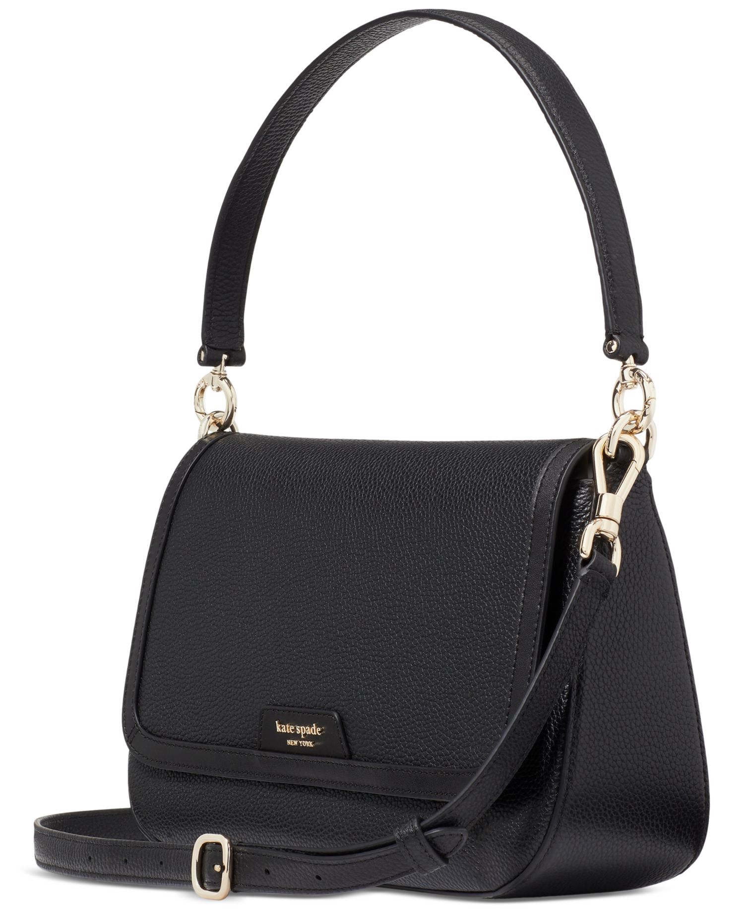 Hudson Pebbled Leather Flap Small Shoulder Bag