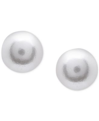 3-Pc. Set Cultured Freshwater Pearl (5mm) & White Topaz (x ct. t.w.) Stud, Chain, & Hoop Earrings in 14k Gold-Plated Sterling Silver