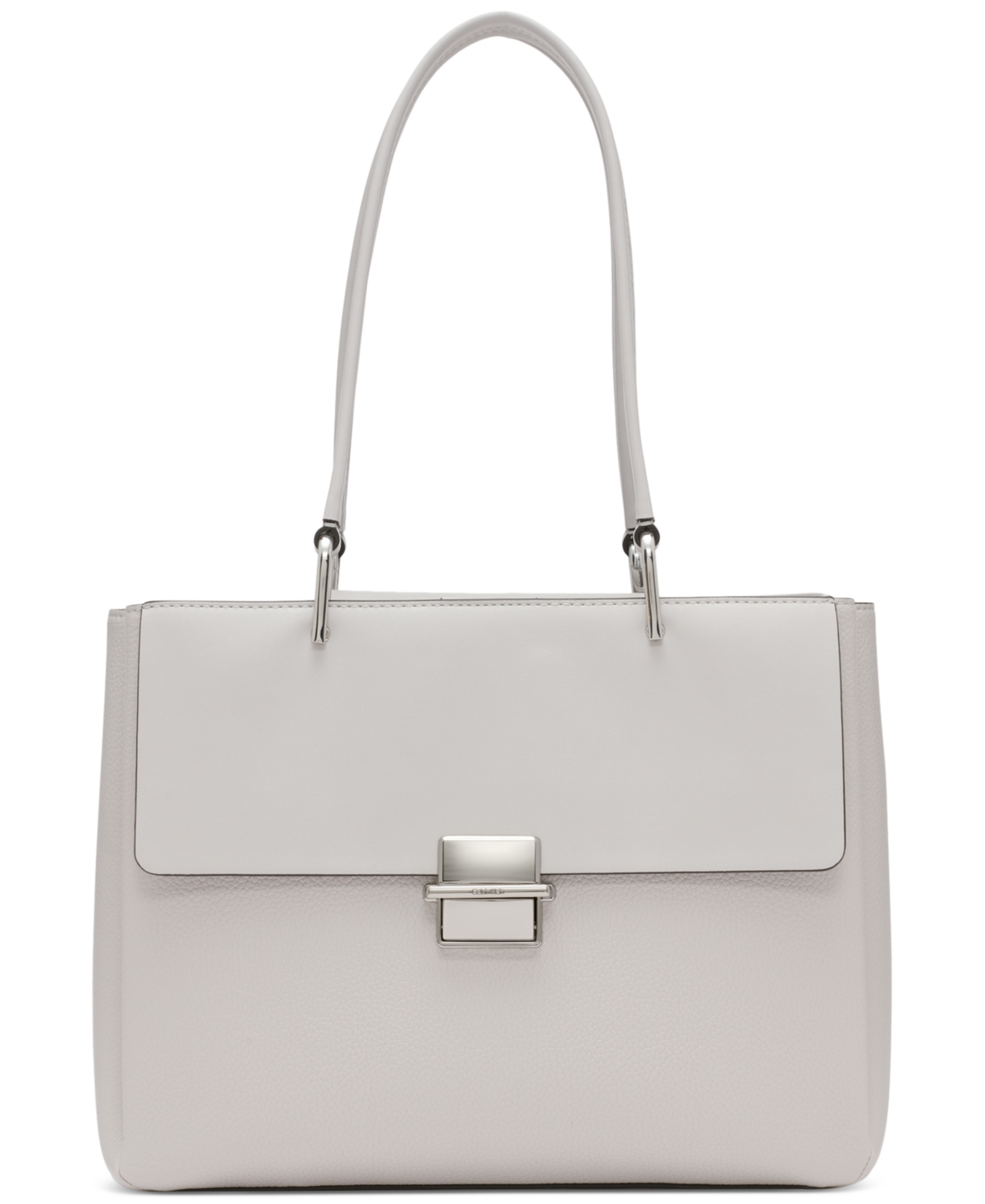 Calvin Klein Clove Push-lock Shoulder Bag In Dove Grey