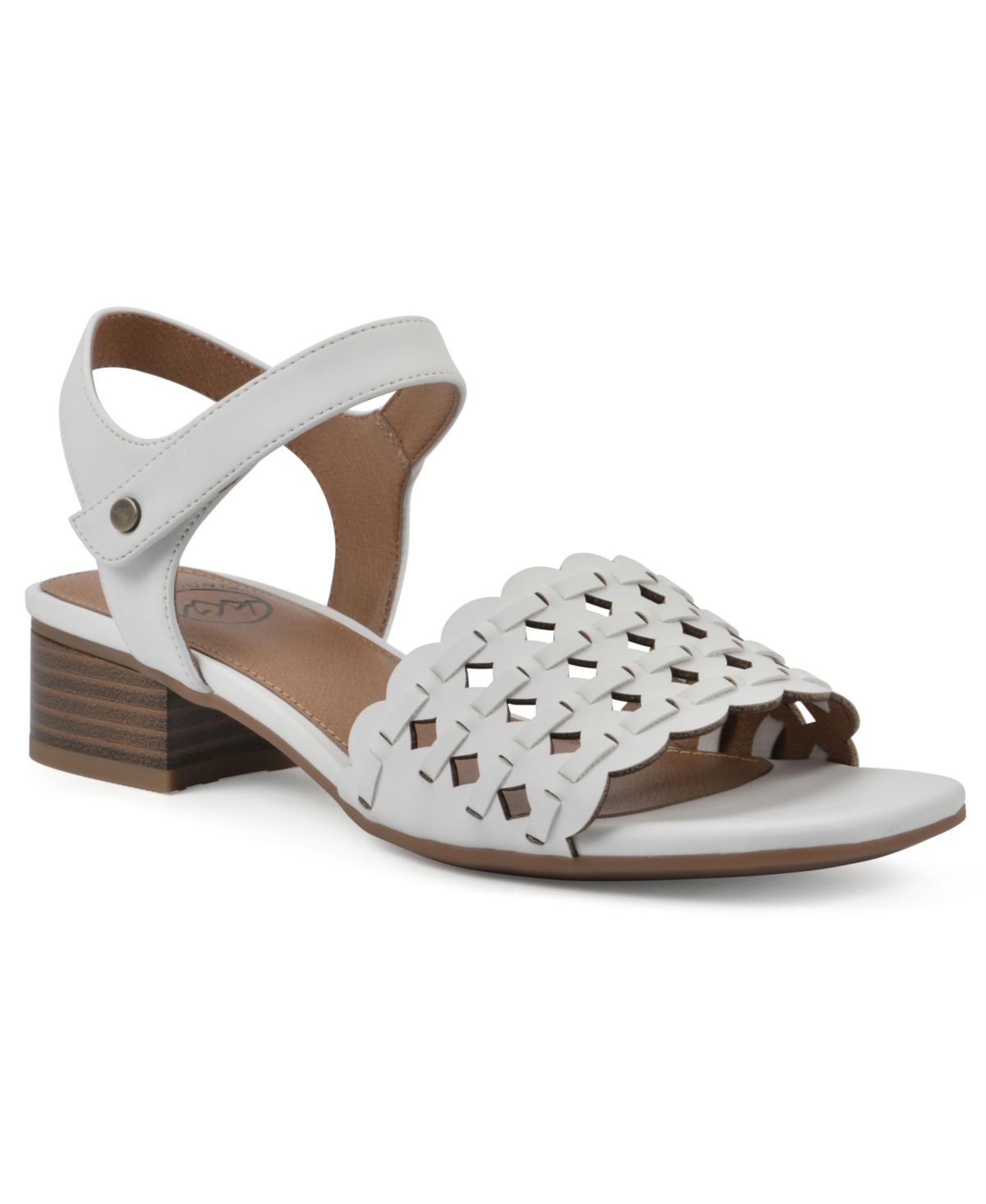 Women's Alumina Block Heel Flat Sandals - Dark Tan Smooth