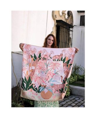 Double Sided Silk Scarf Of Jungle Gathering