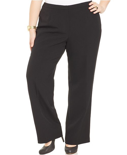 Kasper Plus Size StraightLeg Crepe Pants Pants & Capris Women Macy's
