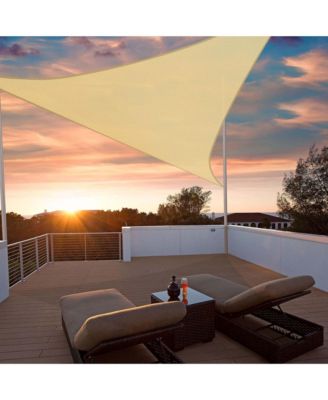 11 Ft Triangle Sun Shade Sail with Hardware Kit 97% UV Block Top Canopy Outdoor