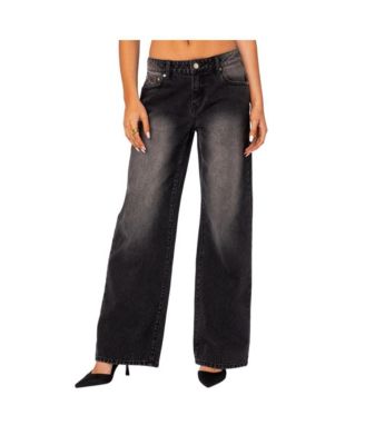 Women's Magda Acid Wash Low Rise Baggy Jeans