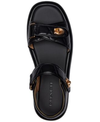 COACH Women's Peyton Double Buckle Flatform Sandals
