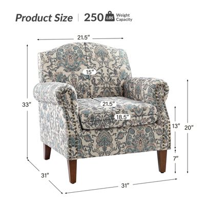 Solid Wood Nailhead Trim Gianluca Traditional Armchair