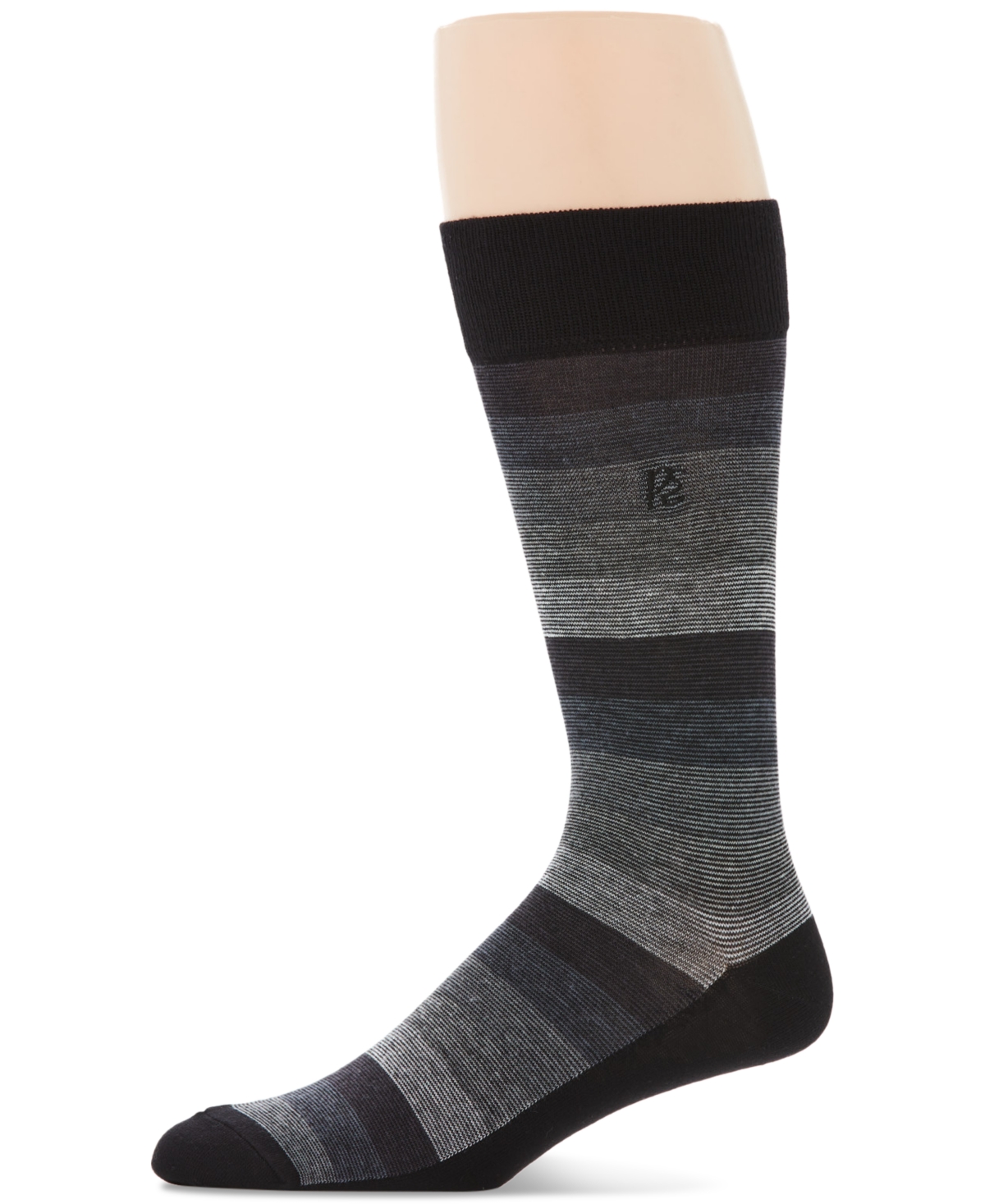Men's Ombre Stripe Dress Socks - Charcoal