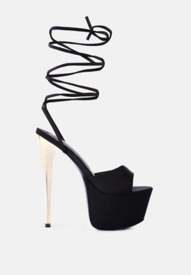 Womens Passion Fruit Dramatic Platform Lace-Up Heel Sandals