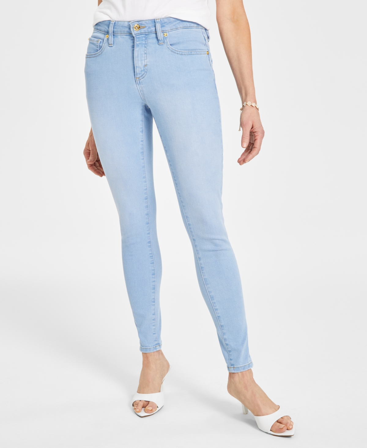 Shop Inc International Concepts Women's Mid Rise Skinny Jeans, Created For Macy's In Light Indigo