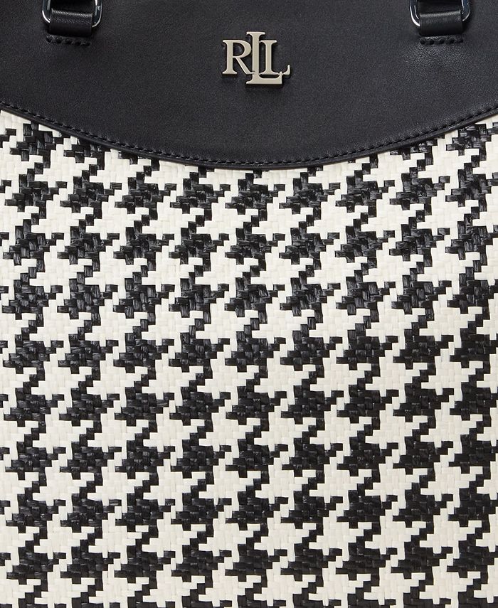 Lauren Ralph Lauren Houndstooth Woven Large Marcy Satchel Macy's