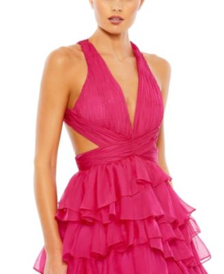 Women's Chiffon Layered Cut Out Ball gown