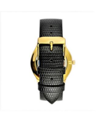 Men's 40mm Wafer Slim Round Gold-Plated Case Watch-Champagne