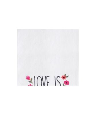 Love Is Patient & Kind Embroidered Cotton Flour Sack Kitchen Towel