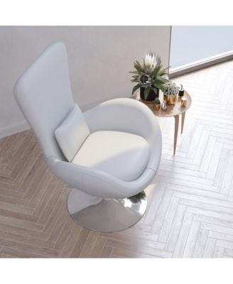 Soro High-Back Egg Style Lounge Chair With 360° Swivel Metal Base