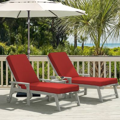 Outdoor Lounger Cushion 41.7''Lx22''Wx3''H Chair Seat Cushion - Set of 2