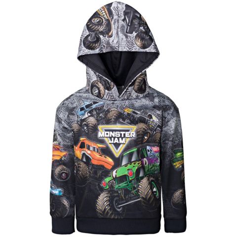 Детское худи Monster Jam Zombie Grave Digger Megalodon Fleece Pullover Toddler Child Boys, цвет: Угольный серый