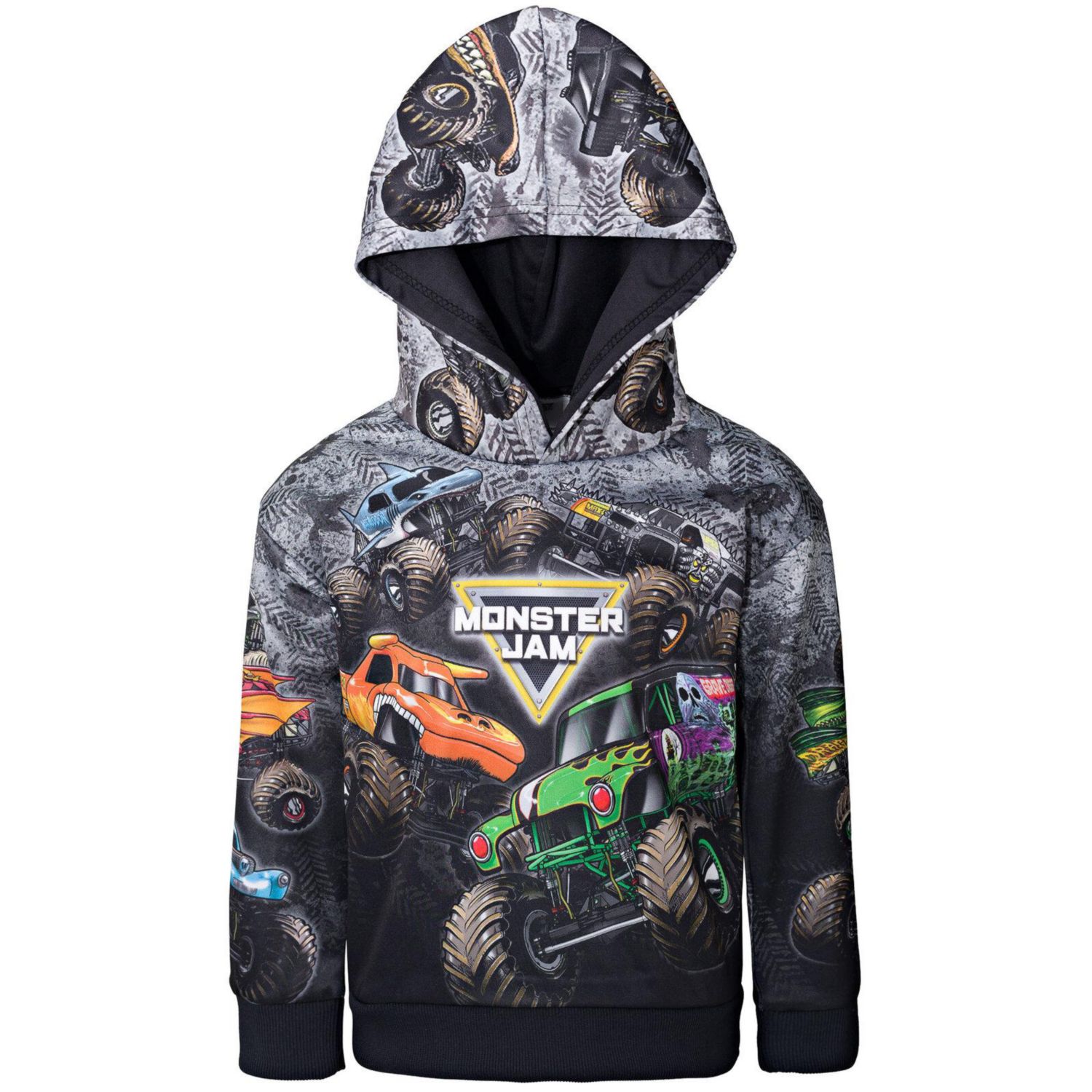 Zombie Grave Digger Megalodon Fleece Pullover Hoodie Toddler| Child Boys