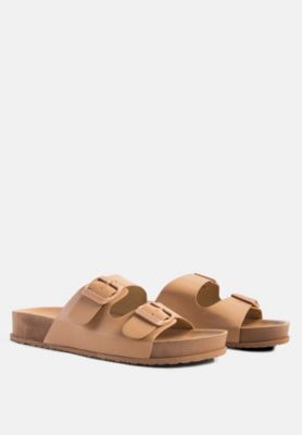 Womens Minata Platform Buckled Slide Sandals