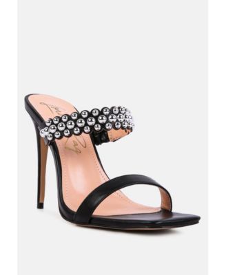 Womens Bandy Stieletto Heel Metal Stud Sandals