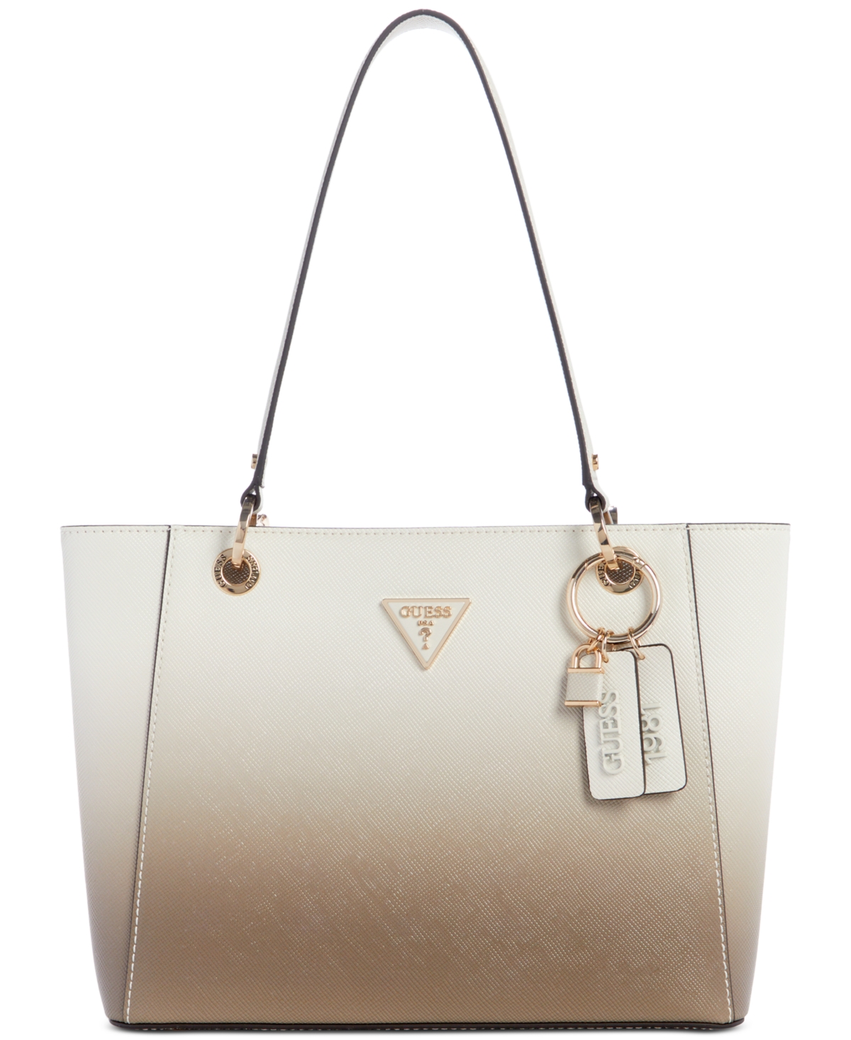 Shop Guess Noelle Small Ombre Tote In Grey