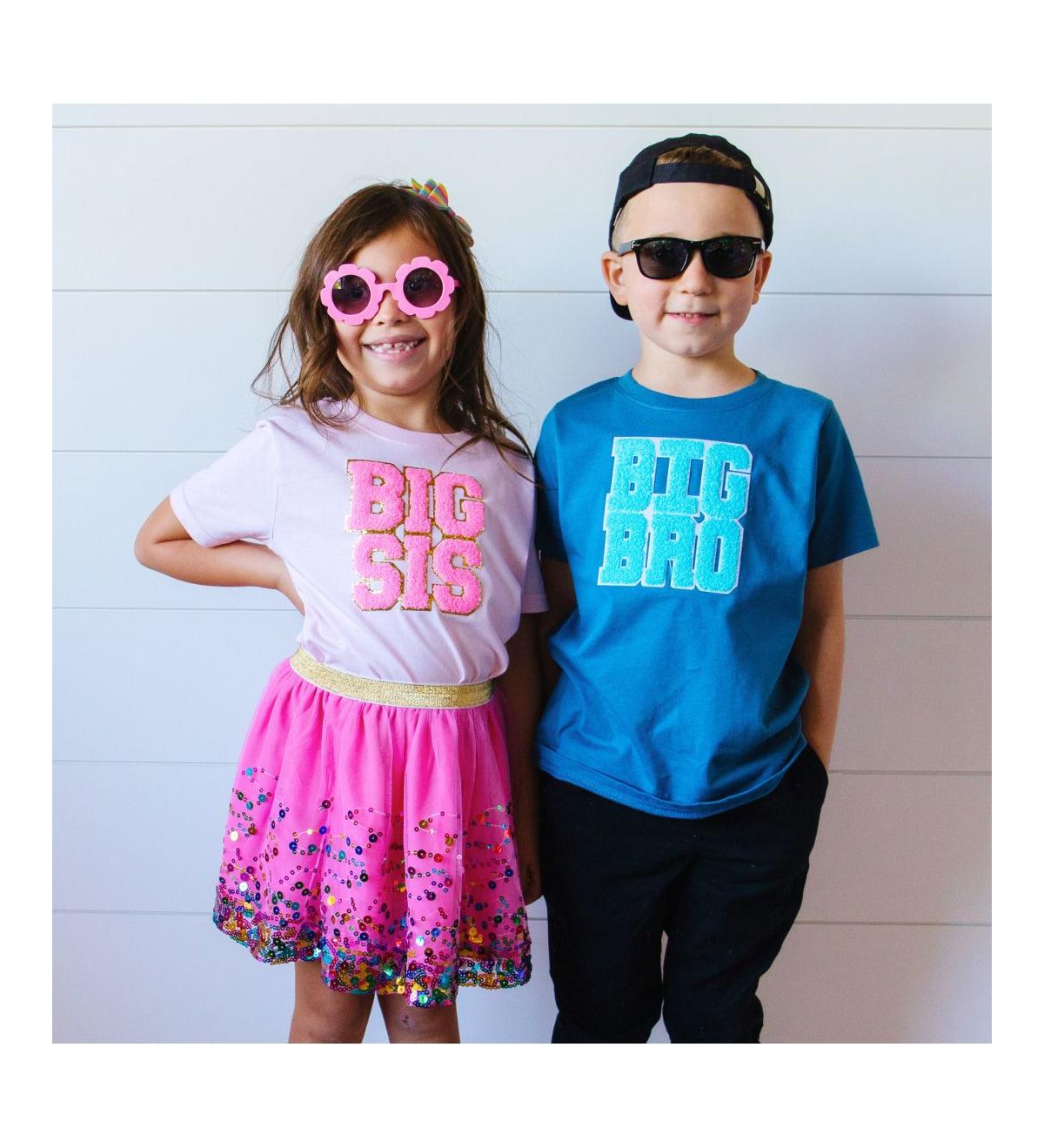 Little and Big Boys Big Bro Patch Short Sleeve T-Shirt