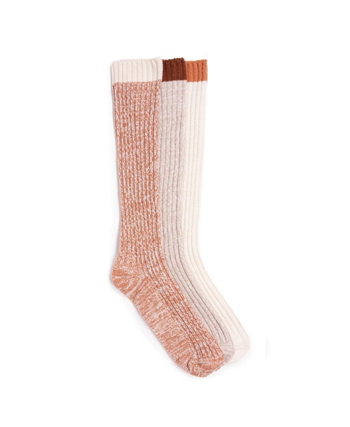 MUK LUKS Women's 3 Pair Pack Slouch Socks, One Size - Macy's