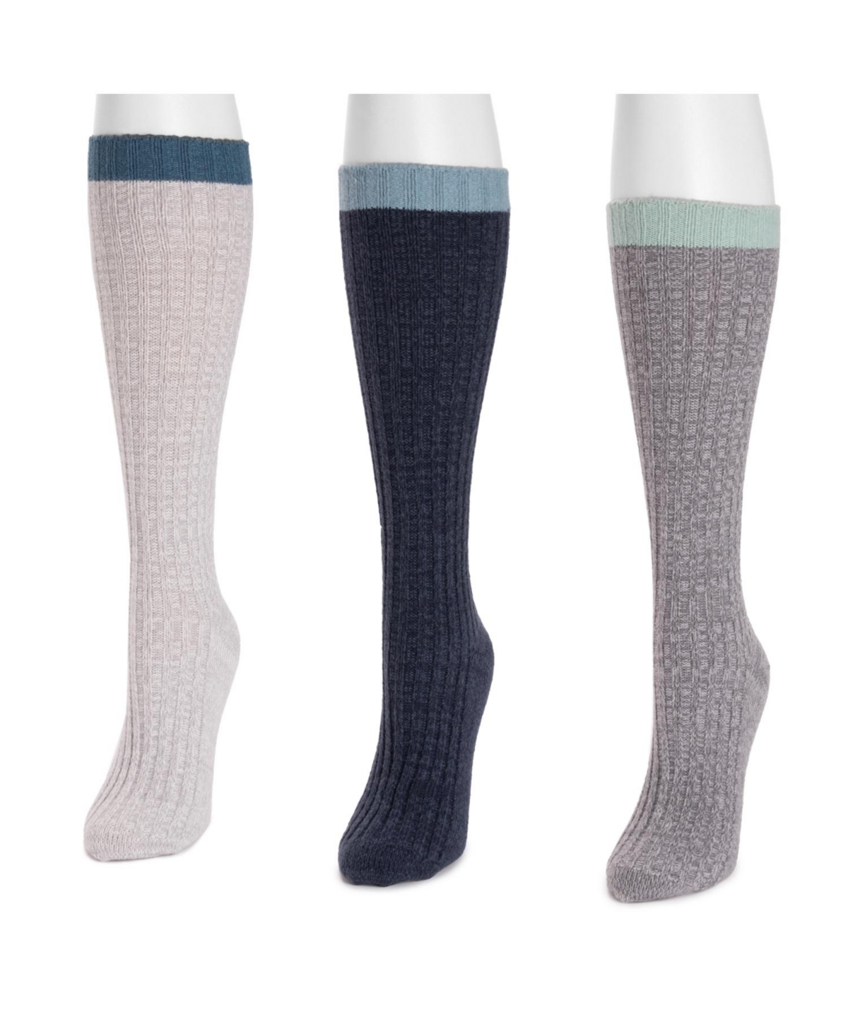 Women's 3 Pair Pack Slouch Socks, One Size - Cool tones