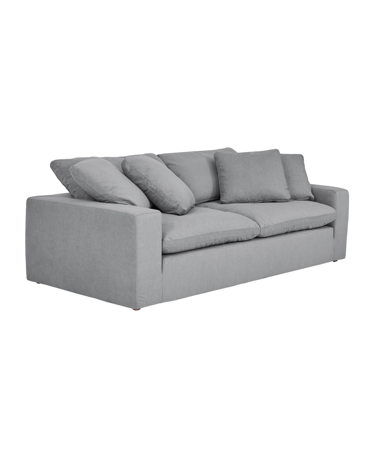 Armen Living Liberty 96.5" Upholstered Sofa In Slate Gray,brown