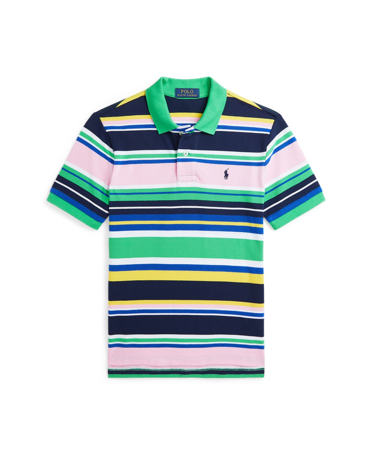 Polo Ralph Lauren Kids' Big Boys Striped Cotton Mesh Polo Shirt In Classic Kelly Multi
