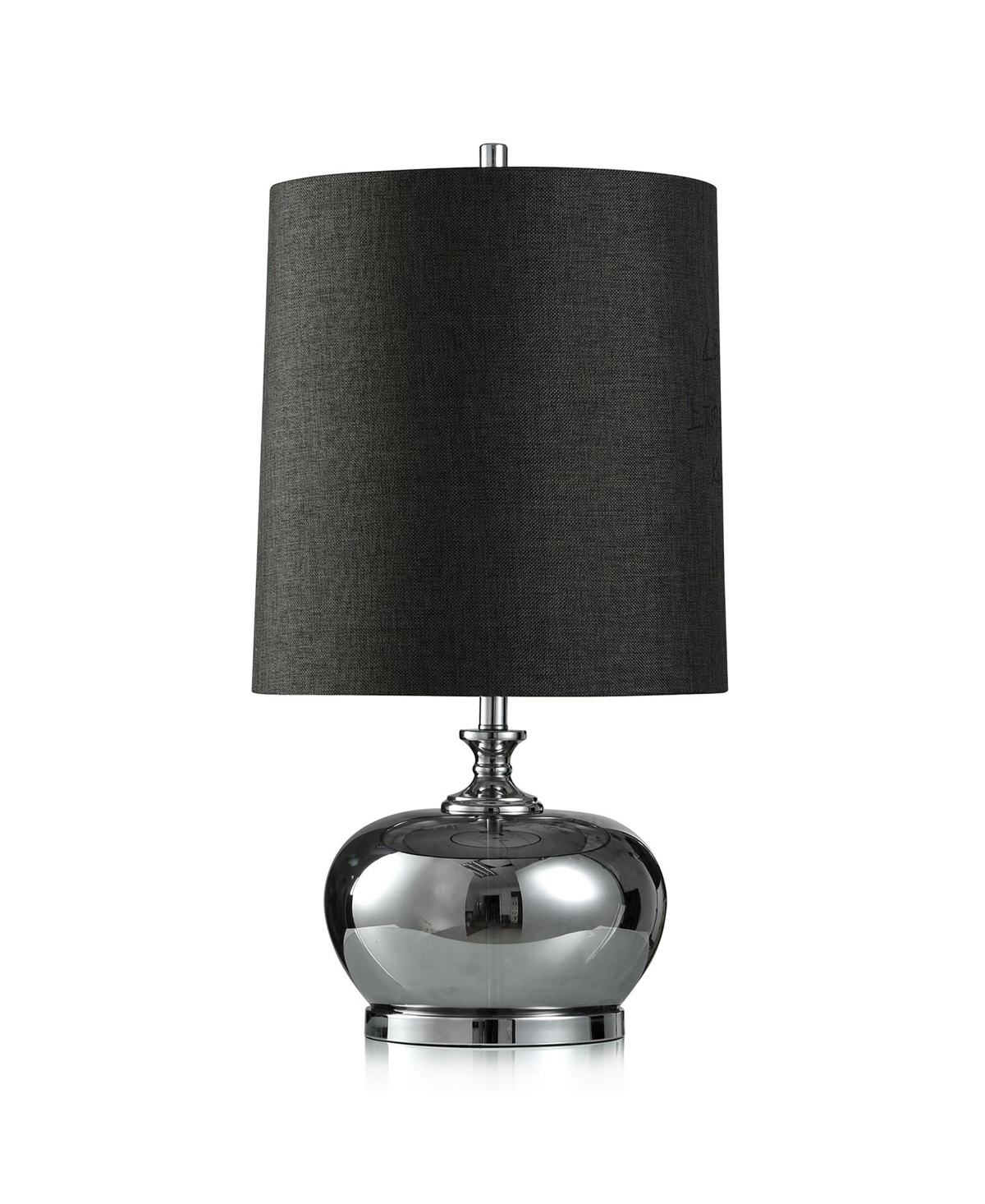 Stylecraft Home Collection 31.75" Plummit Smoked Glass Table Lamp With Cylinder Shade In Silver Transluscent,chrome