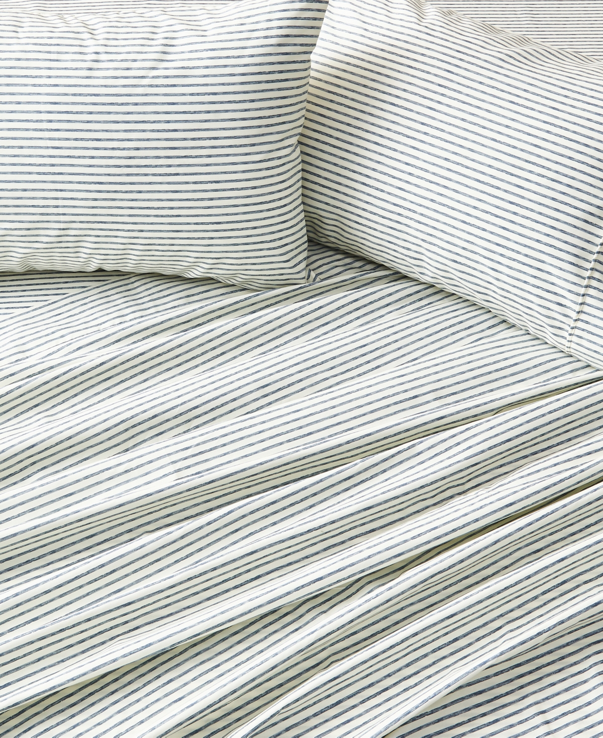 Premium Comforts Striped Wrinkle Resistant Microfiber 4-Pc. Sheet Set, - Stripe - Blue