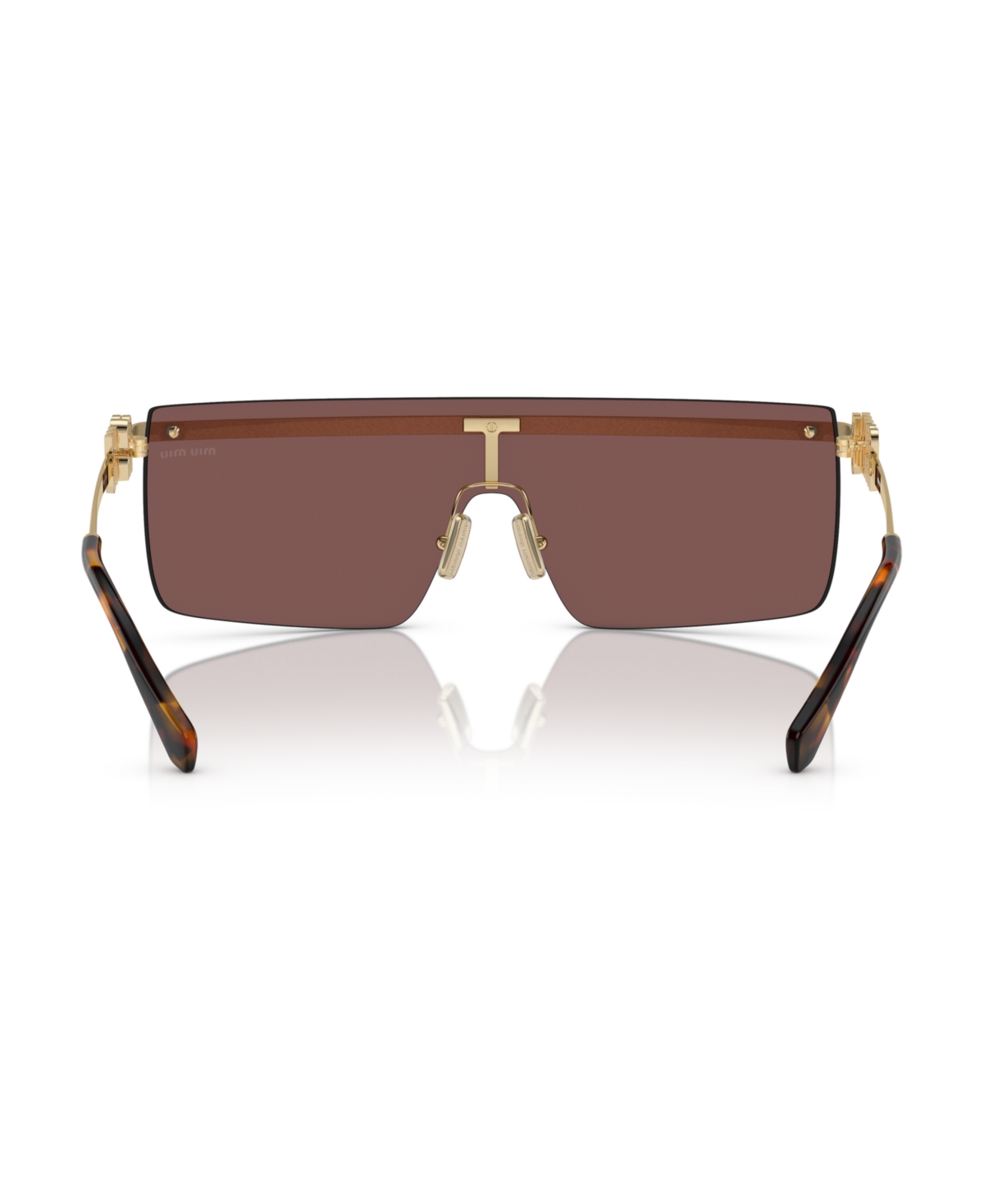 Miu Miu Womens Gold Mu 50zs Irregular-frame Metal Sunglasses In Pale Gold