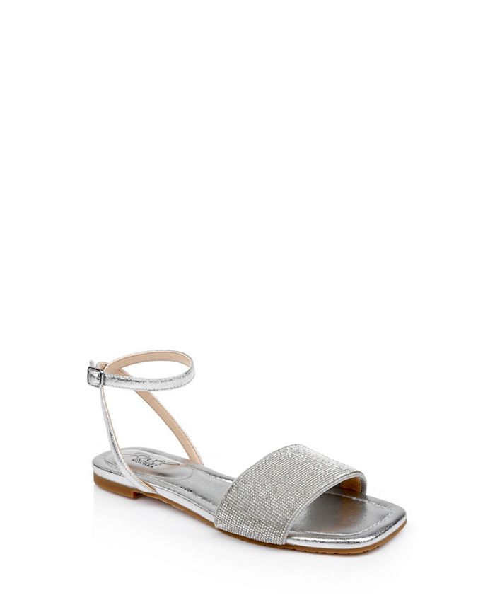 Badgley Mischka Women's Gaby Flat Evening Sandals Brown Size 7 M