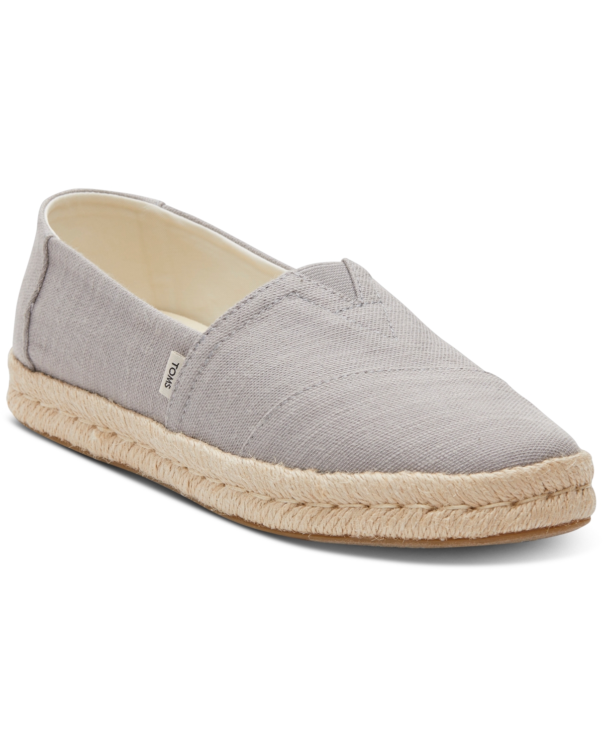 Toms Women's Alpargata Rope 2.0 Espadrille Slip-on Flats In Drizzle Grey Recycled Cotton Slubby