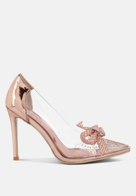 Women's Erika Metallic Embellished Clear Pumps