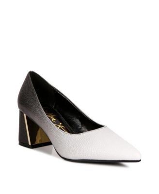 Womens harlow metallic accent block heel pumps