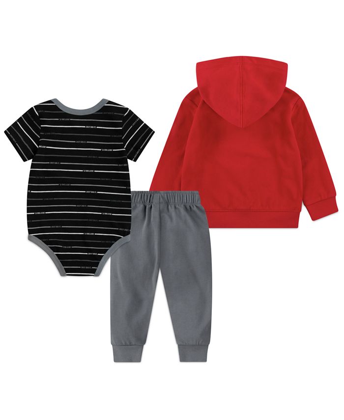 Nike Baby Boys Just Do It Striped Full-Zip Hoodie, Pants and Bodysuit ...