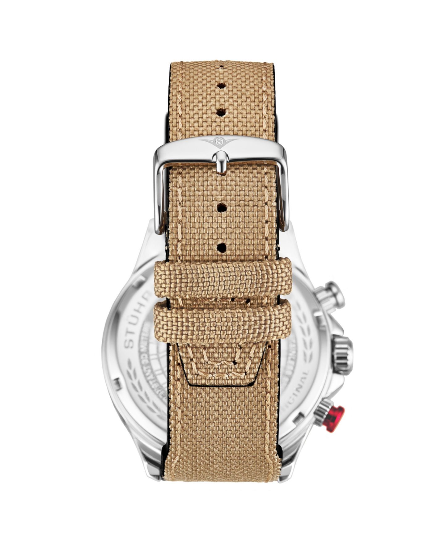Мужские часы Stuhrling Model 4029 Japan Quartz Chronograph, Leather Strap Watch, цвет: Бежевый — фото 2