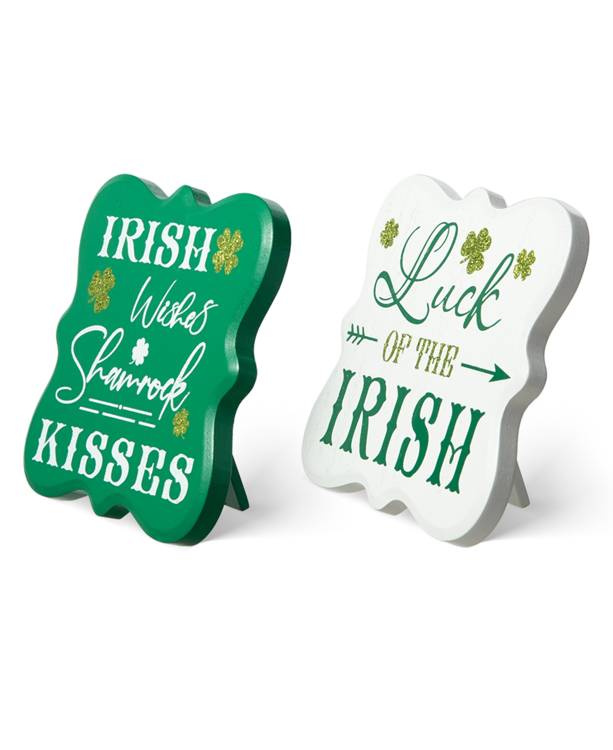 St. Patrick's Wooden Table Decor, Set of Two - Multi