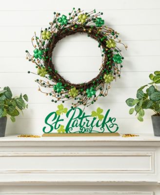 20" D St. Patrick's Shamrock Berry Wreath