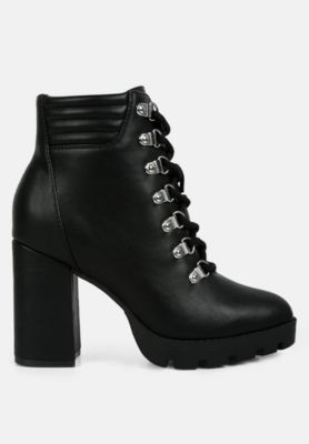 Womens hamiltons lace up block heel boots