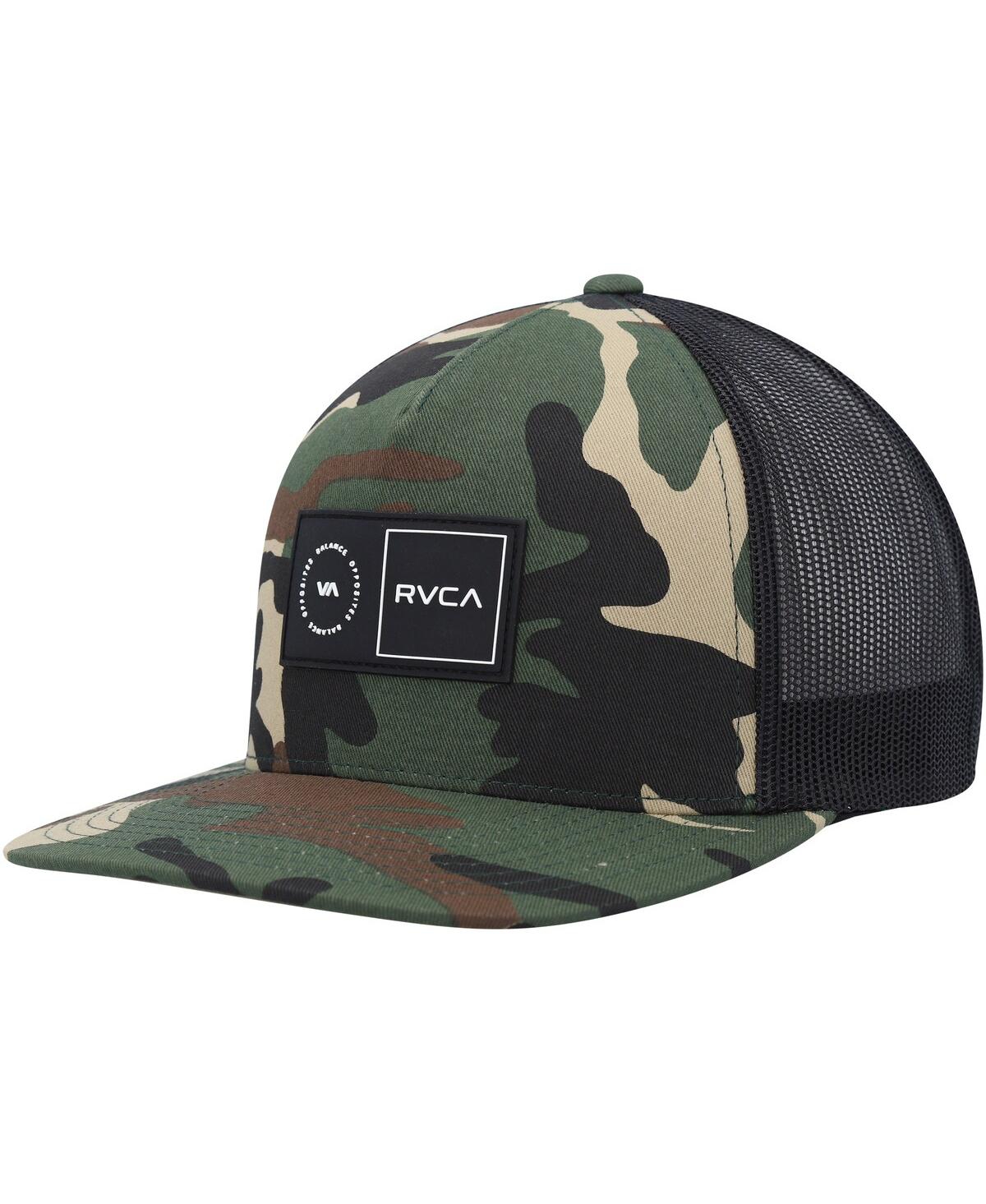 Rvca Men's  Camo Platform Trucker Snapback Hat In Green