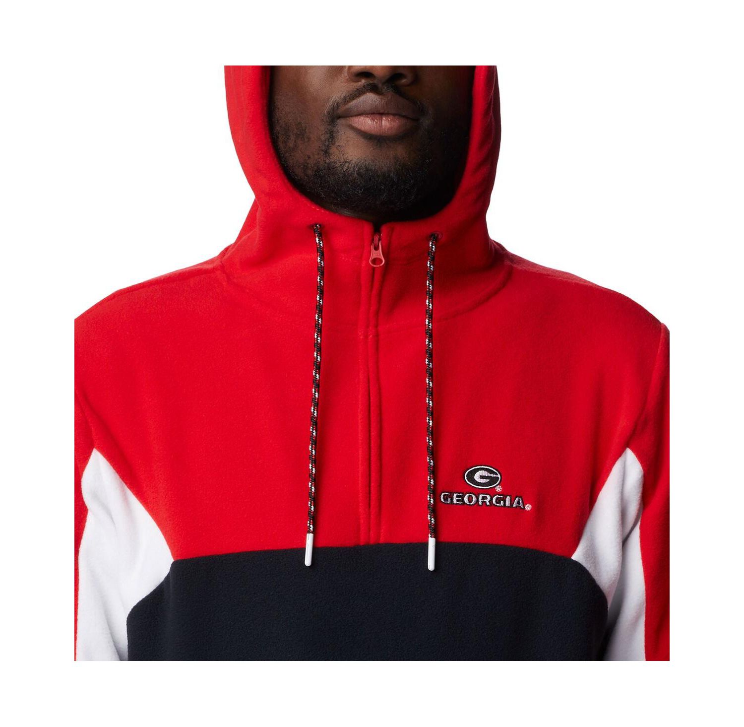 Men's Black Georgia Bulldogs Lodge Quarter-Zip Hoodie