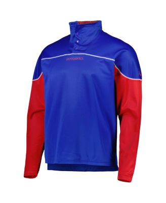 Men's Royal Kansas Jayhawks AEROREADY Knit Quarter-Snap Jacket