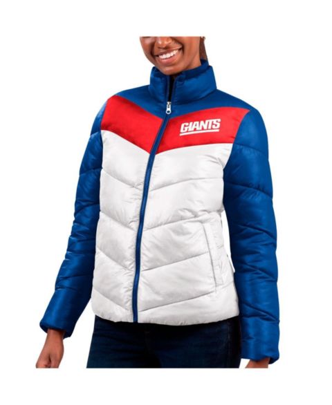 Женские куртки G-III 4Her by Carl Banks Women's White, Royal New York Giants New Star Quilted Full-Zip Jacket
