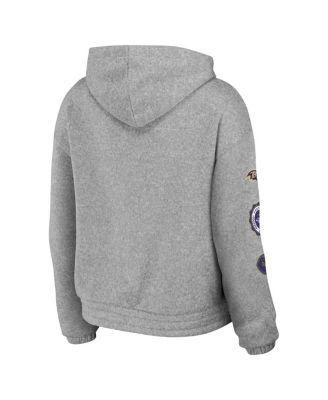 Women's Heather Gray Baltimore Ravens Full-Zip Hoodie