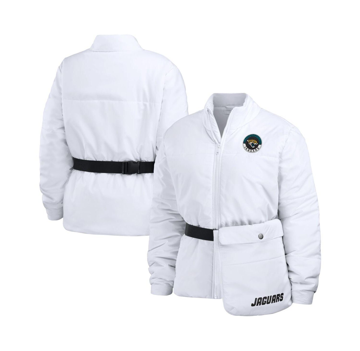 Women's White Jacksonville Jaguars Packaway Full-Zip Puffer Jacket