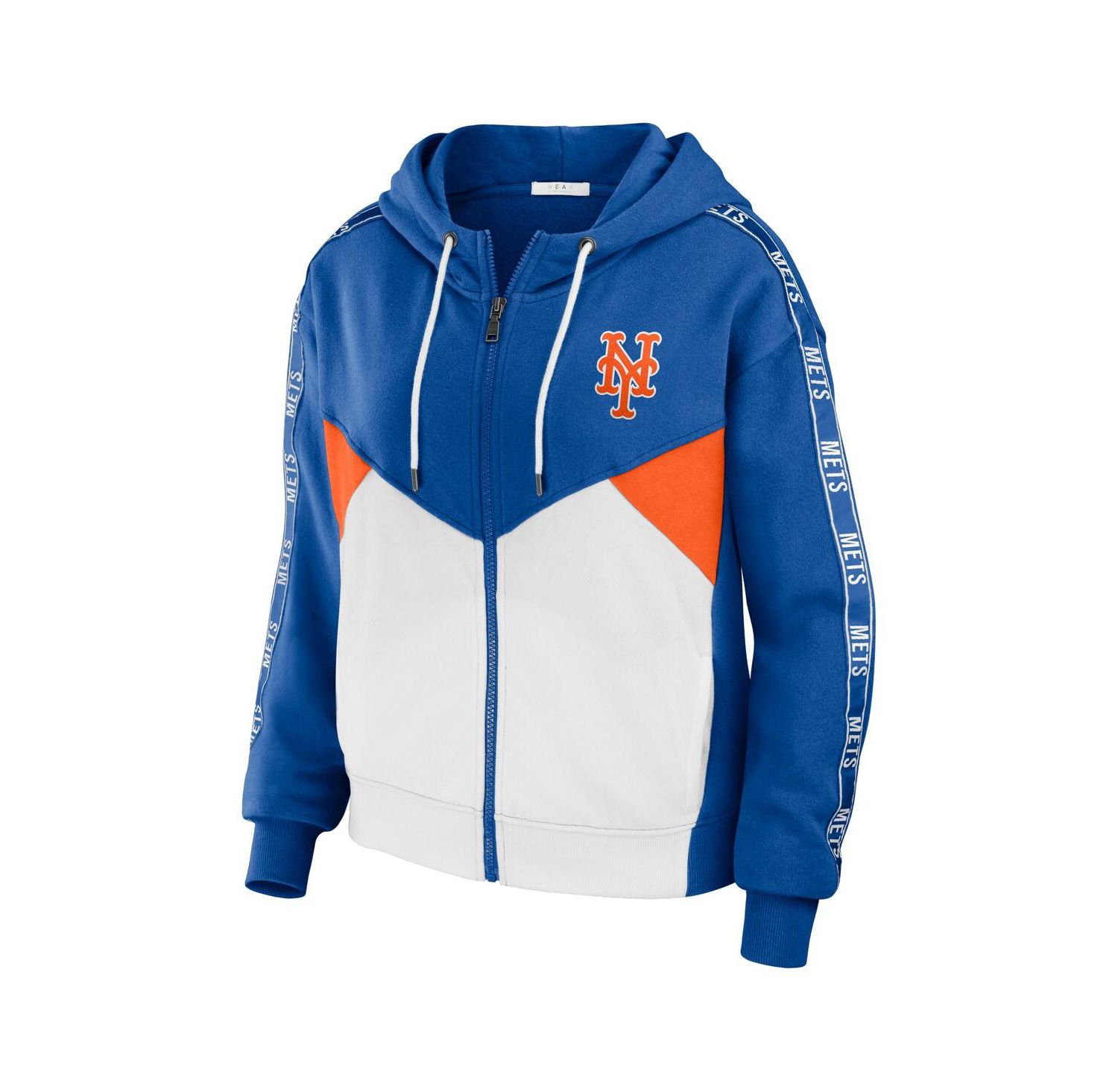 Women's Royal, White New York Mets Color Block Full-Zip Hoodie